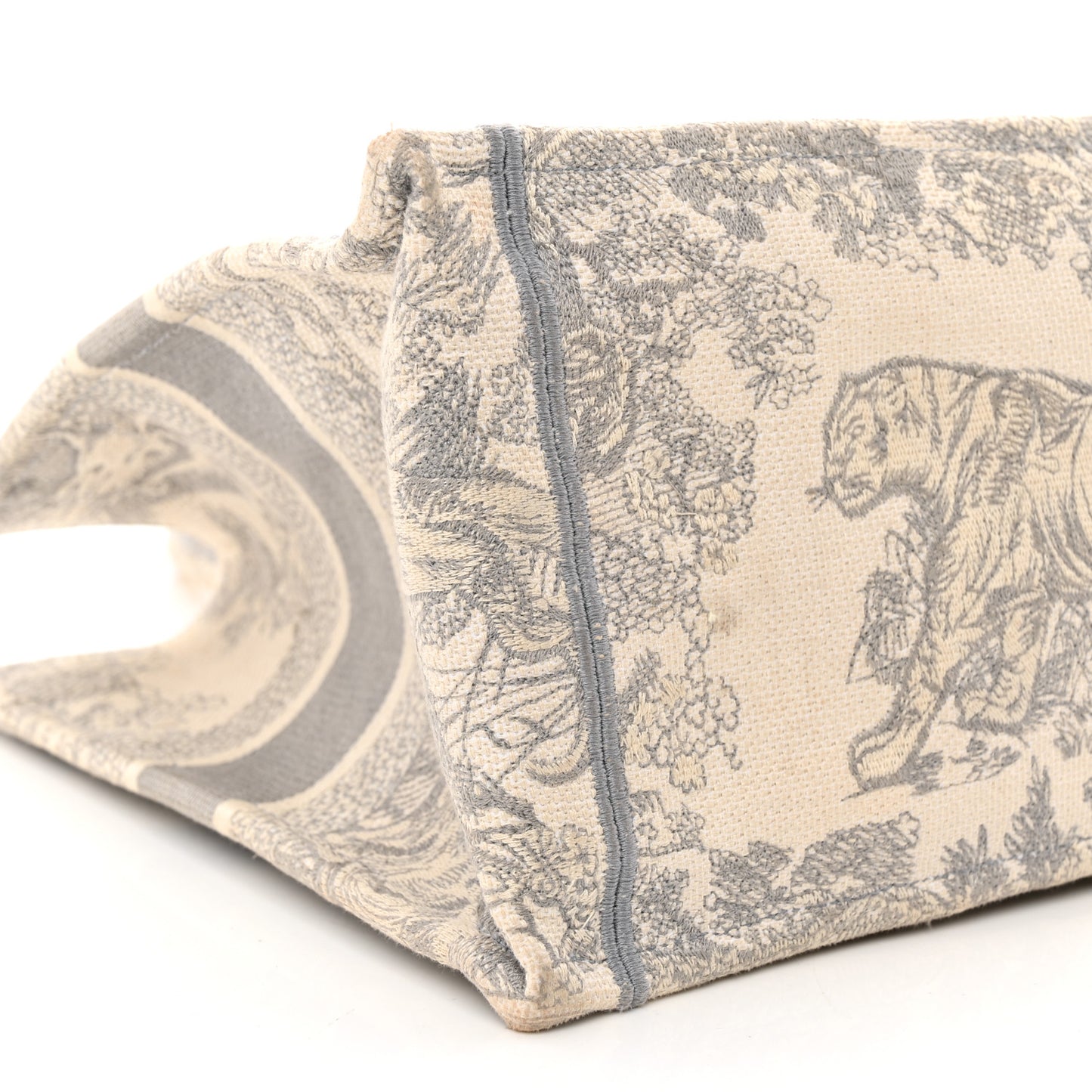 Canvas Embroidered Medium Dioriviera Toile De Jouy Book Tote Gray