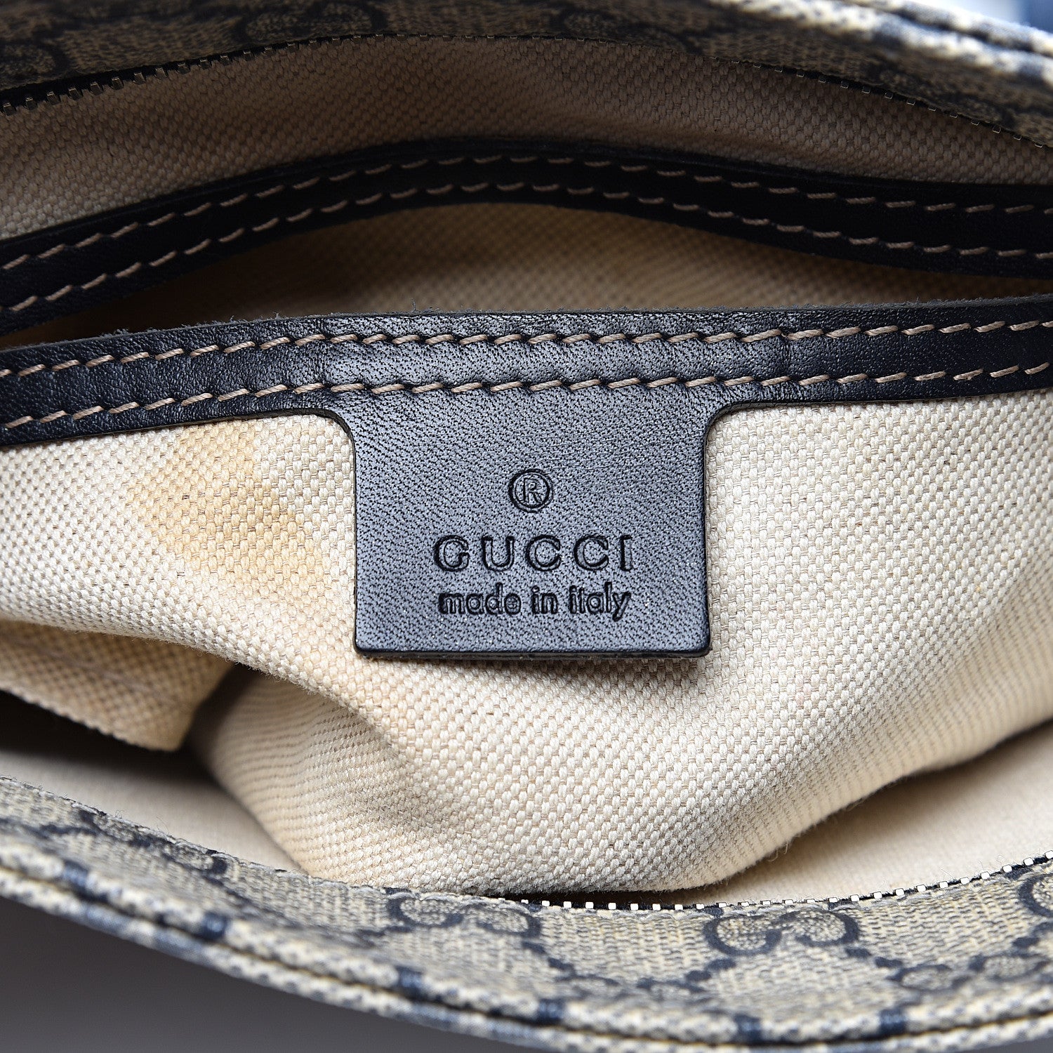 Gucci GG Supreme Monogram Small Flat Messenger Bag Navy 5 of 10