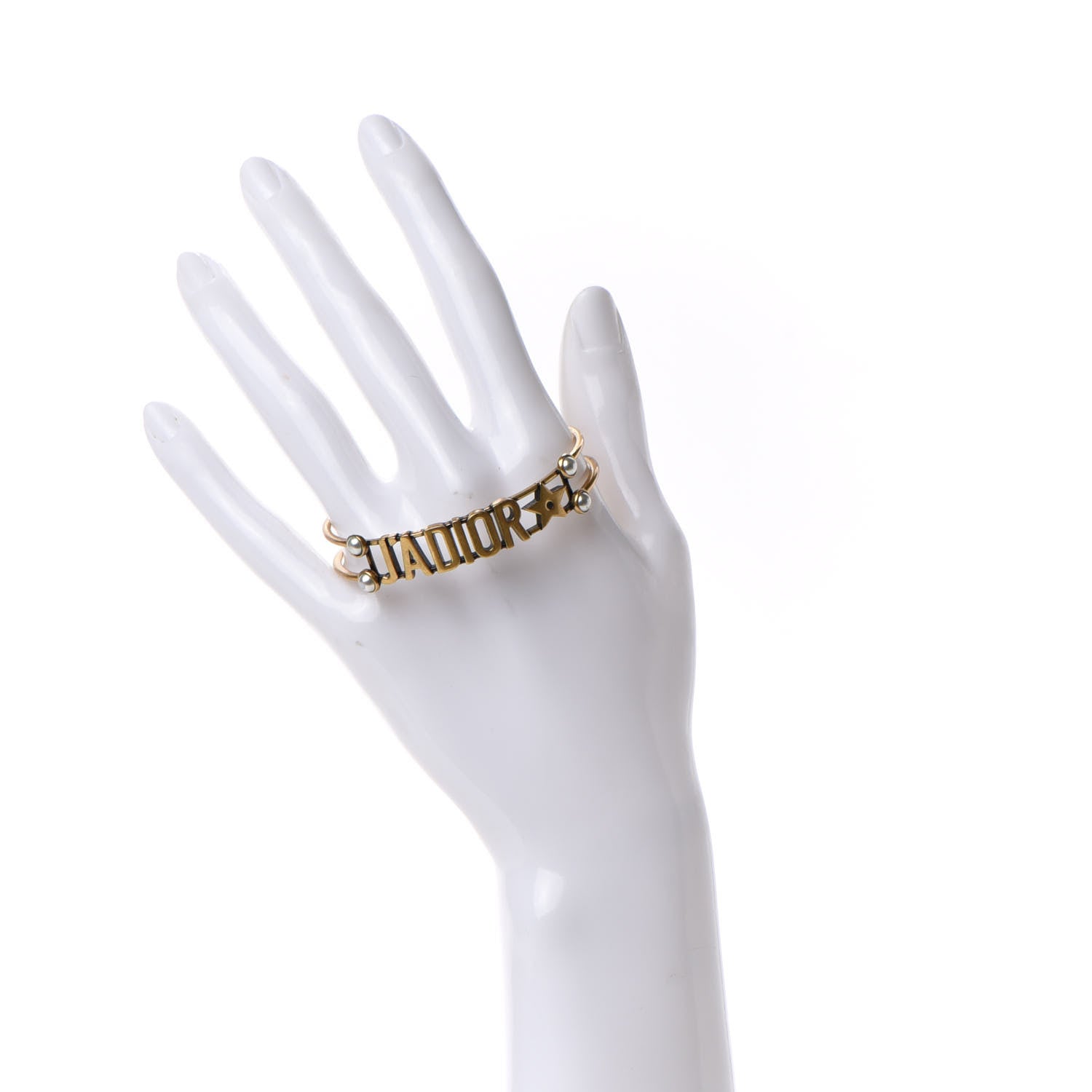 Christian Dior Metal Pearl J'Adior Bracelet Cuff Gold 2 of 5
