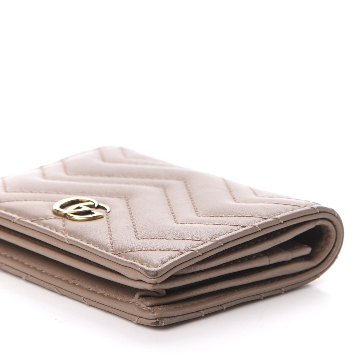 Calfskin Matelasse GG Marmont Card Case Porcelain Rose