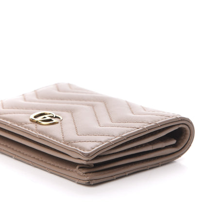 Gucci Calfskin Matelasse GG Marmont Card Case Porcelain Rose 9 of 10