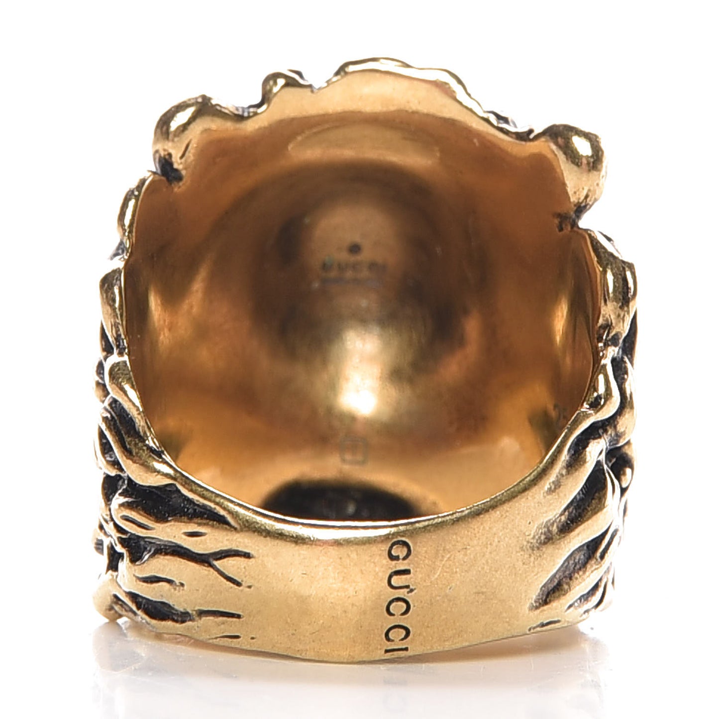 Metal Lion Head Ring 10.5 Aged Gold