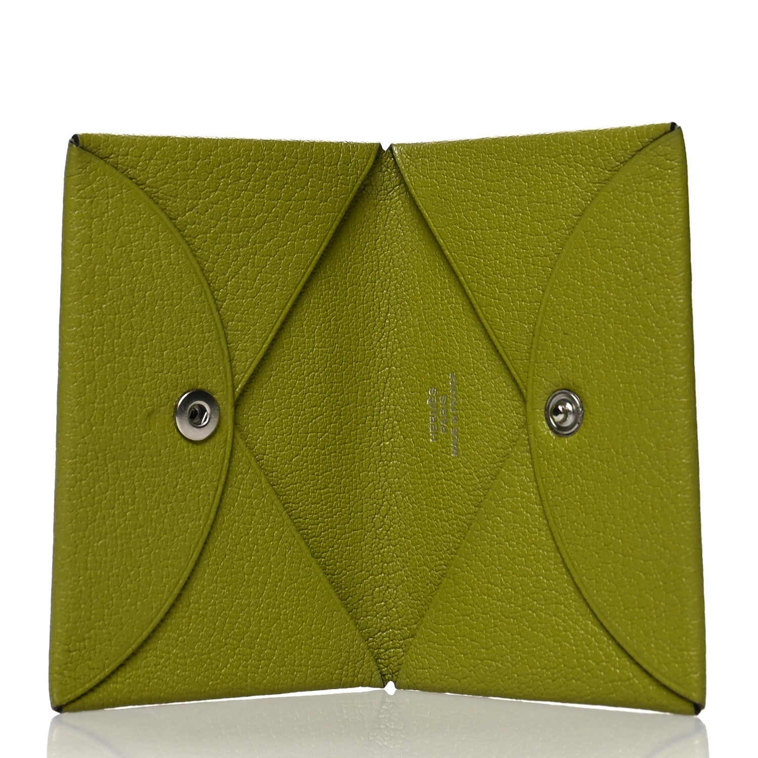 Hermes Chevre Mysore Calvi Card Case Vert Anis 5 of 10