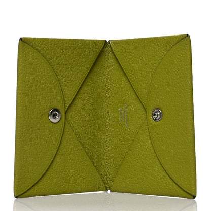Hermes Chevre Mysore Calvi Card Case Vert Anis 5 of 10