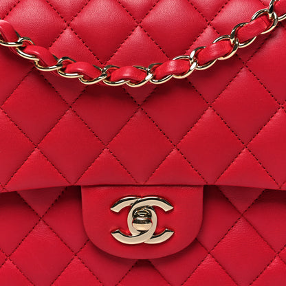 Chanel Lambskin Quilted Medium Double Flap Red 8 of 10