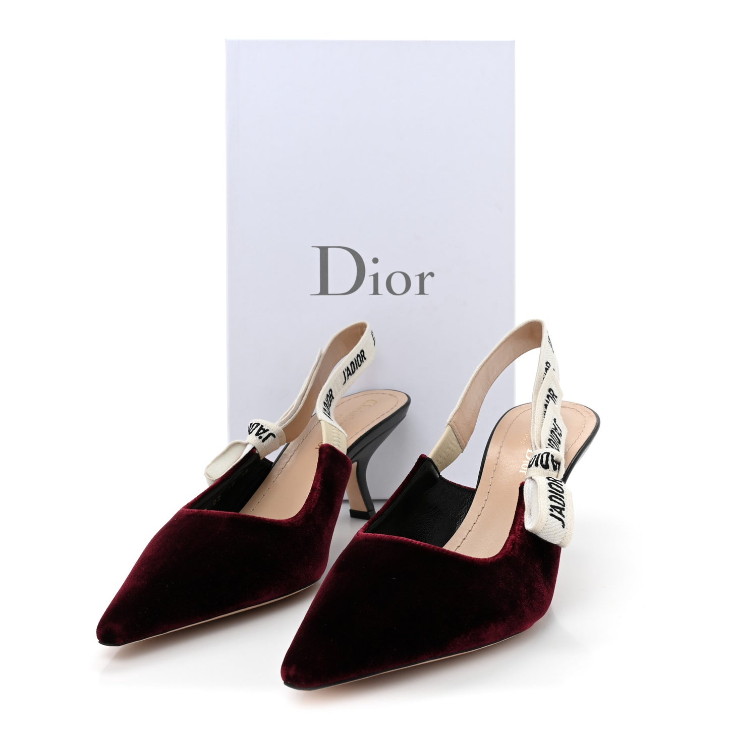 Velvet Ribbon J'Adior Slingback 65mm Pumps 38 Deep Amaranth