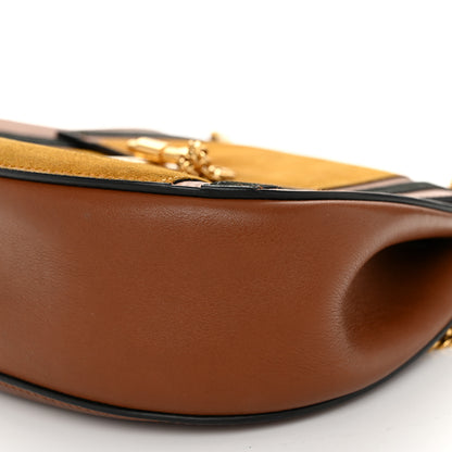 Chloe Suede Calfskin Patchwork Mini Drew Shoulder Bag Tobacco 9 of 9