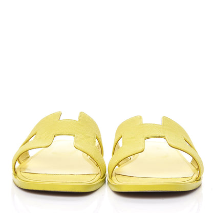 Hermes Epsom Oran Sandals 40 Jaune Pollen 2 of 8