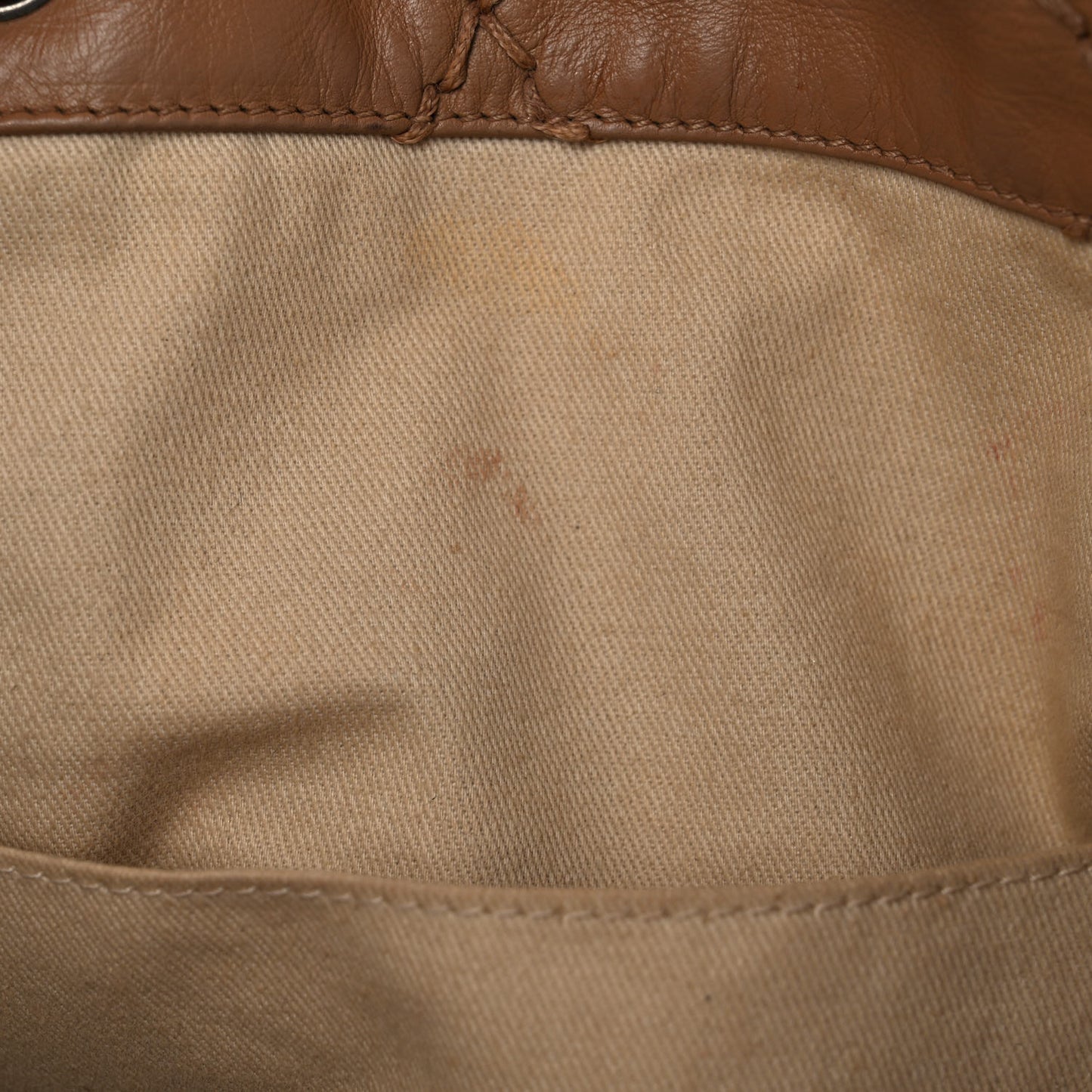 Lambskin Stitched Expandable Tote Beige
