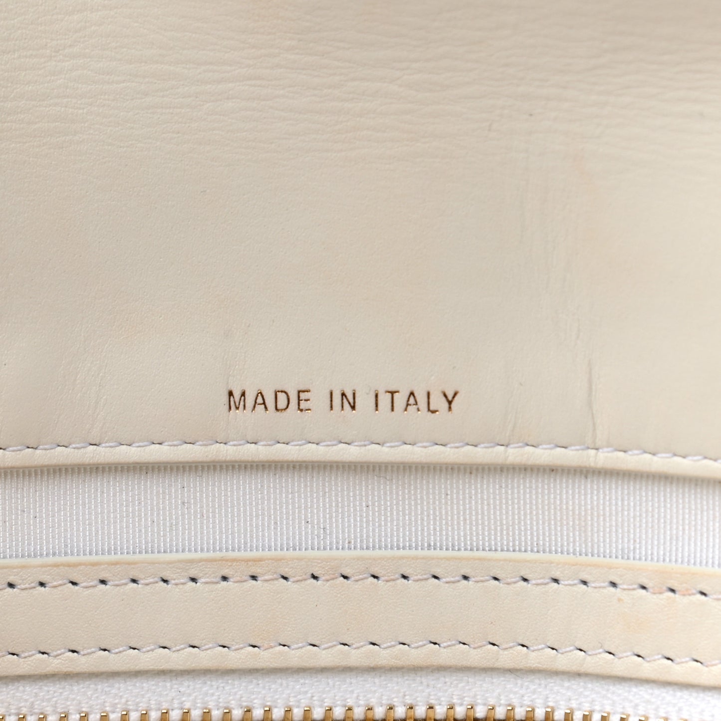 Calfskin Quilted Logo Flap Case White