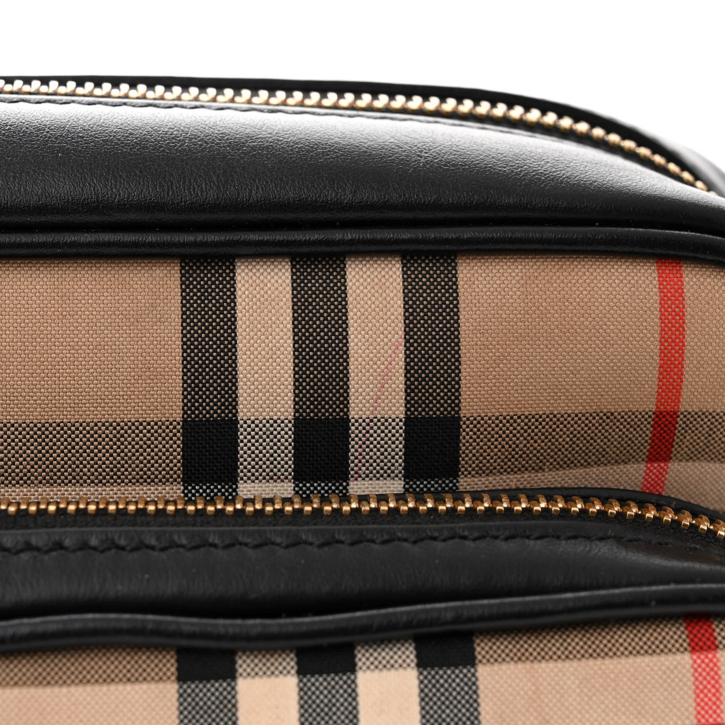 Calfskin Vintage Check Medium Camera Bag Archive Beige