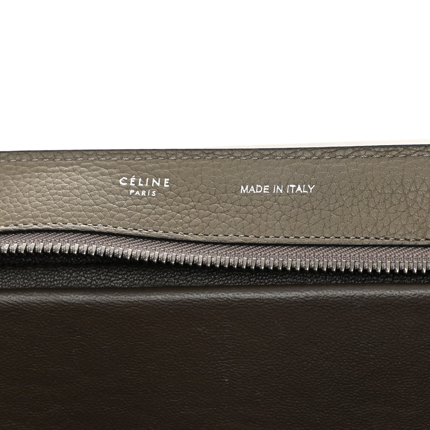 Celine Drummed Calfskin Suede Medium Trapeze Souris 6 of 21
