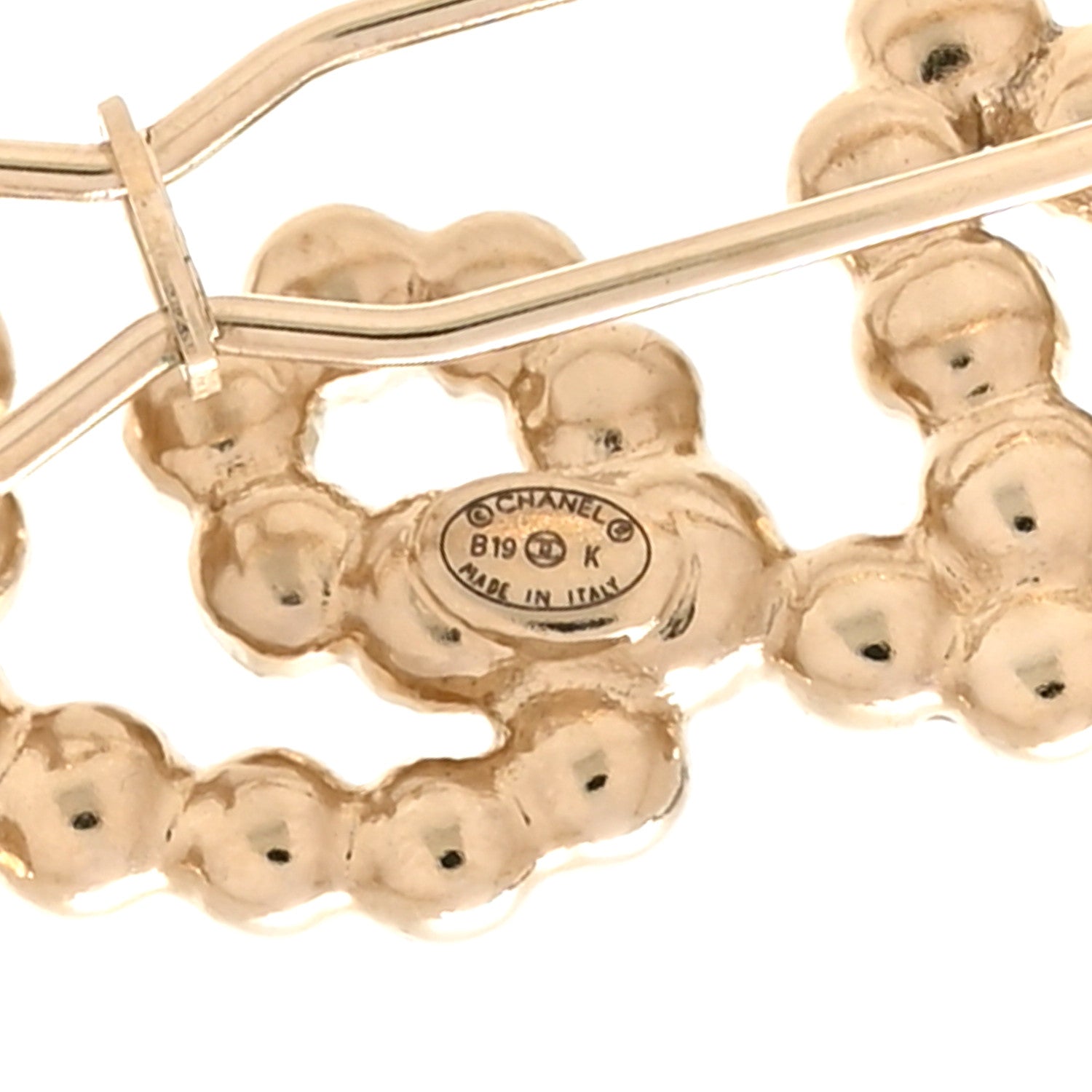 Chanel Metal Glass Swirling Pearls Hair Clip Gold 3 of 3