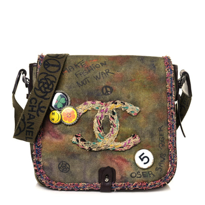 Chanel Washed Toile Graffiti On The Pavements Messenger Khaki Multicolor 1 of 12