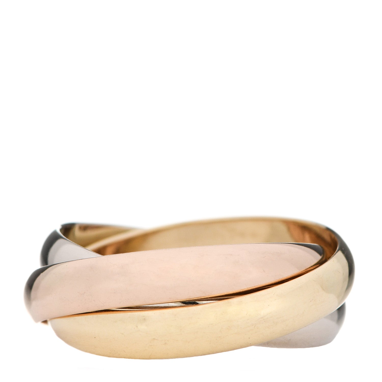Cartier 18K Pink Yellow White Gold Classic Les Must De Cartier Trinity Ring 53 6.25 3 of 5