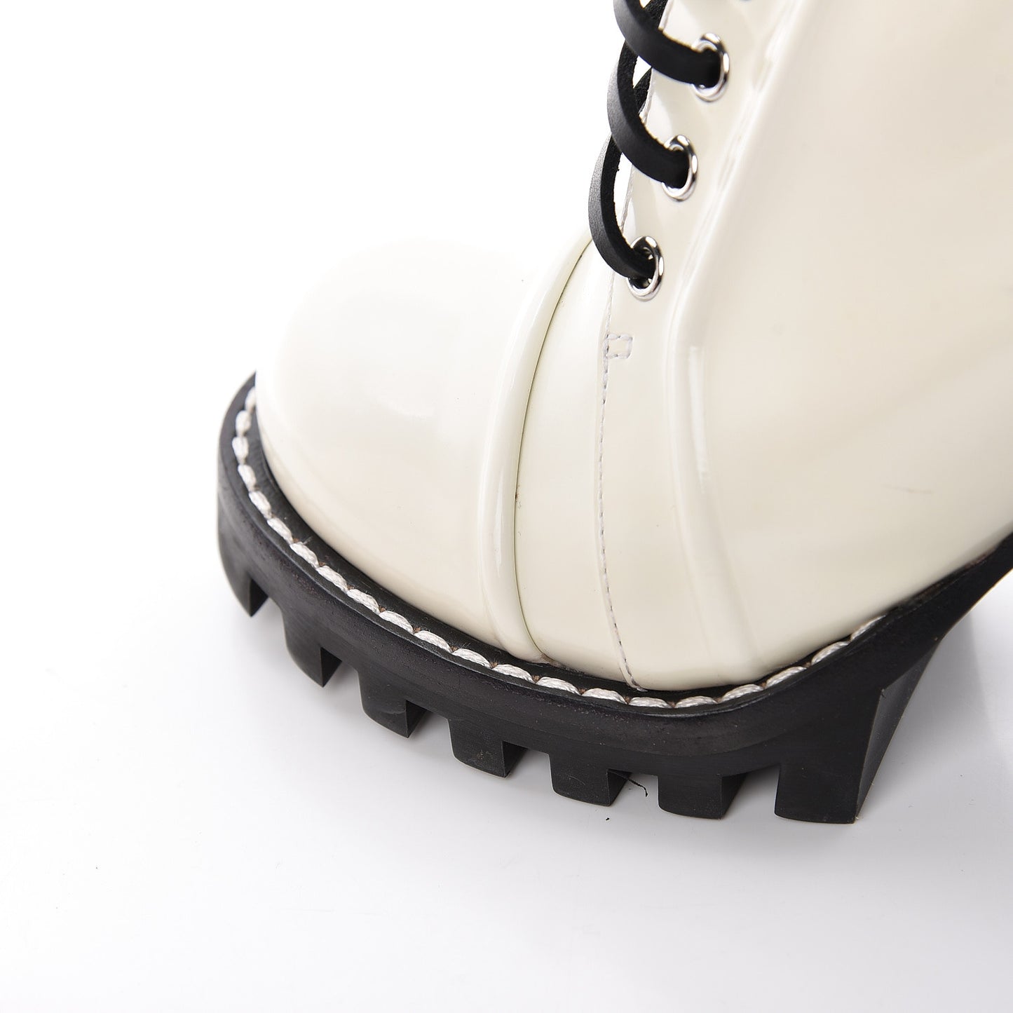 Patent Calfskin Spaceship Star Trail Ankle Boots 39 White