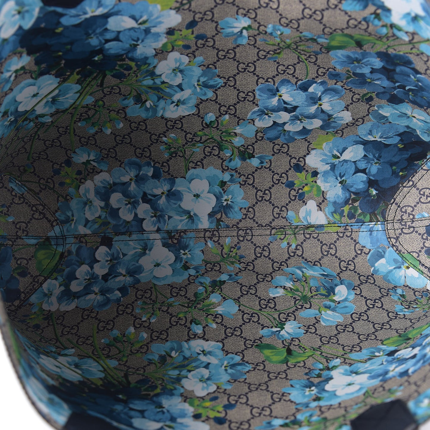 GG Supreme Monogram Blooms Medium Reversible Tote Beige Blue Navy