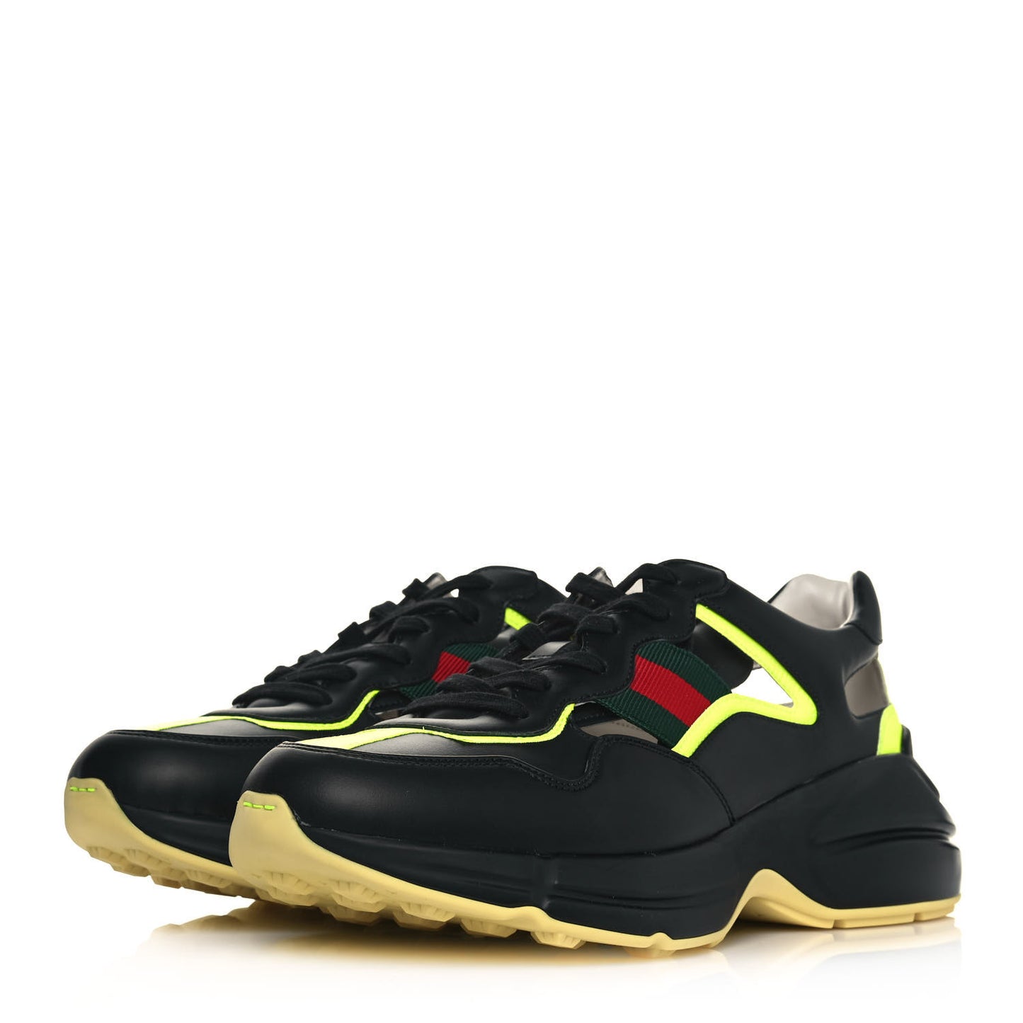 Demetra Web Mens Rhyton Cut Out Sneakers 10.5 Black Yellow Fluo