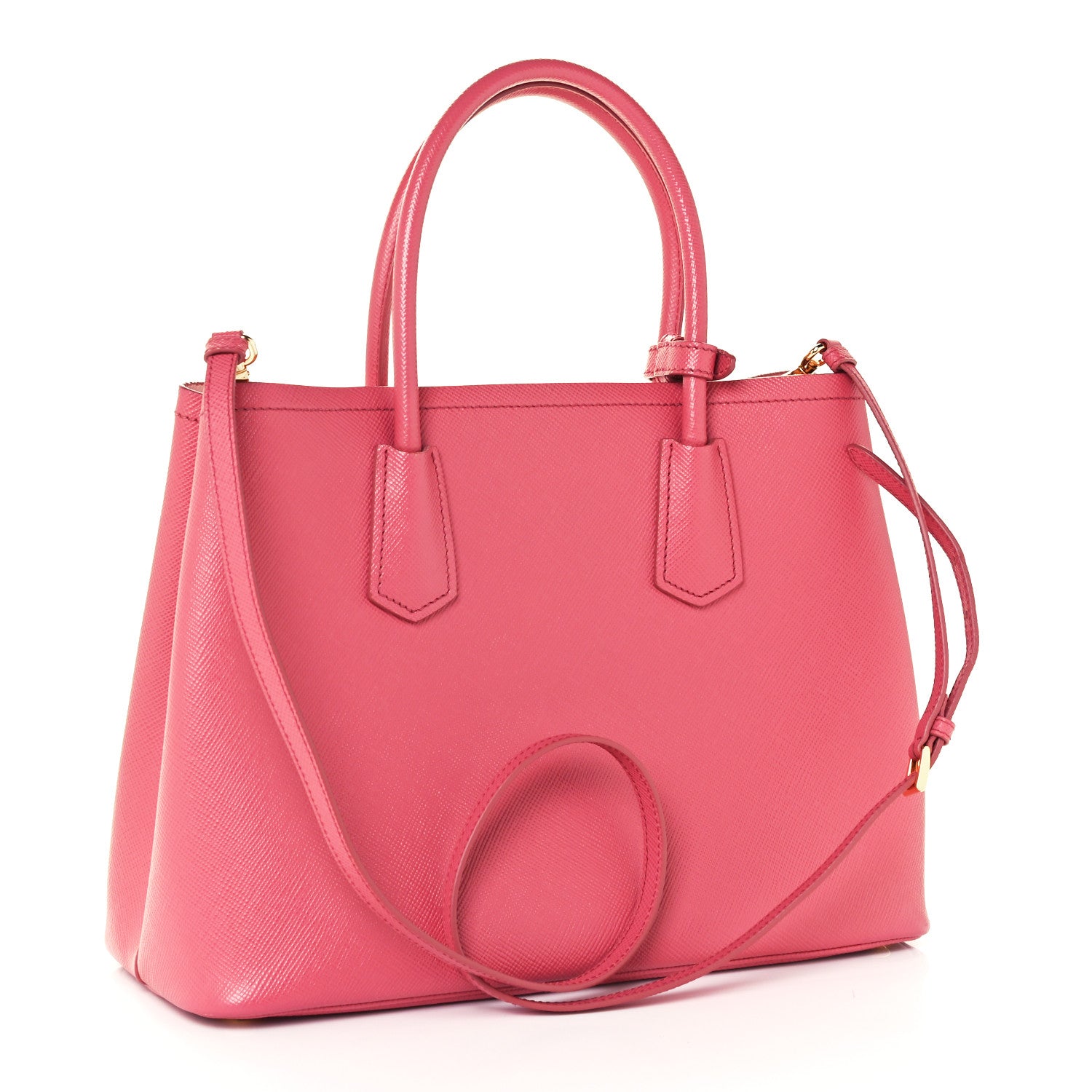 Prada Saffiano Cuir Medium Double Bag Tamaris Pesca 3 of 14