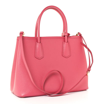 Prada Saffiano Cuir Medium Double Bag Tamaris Pesca 3 of 14