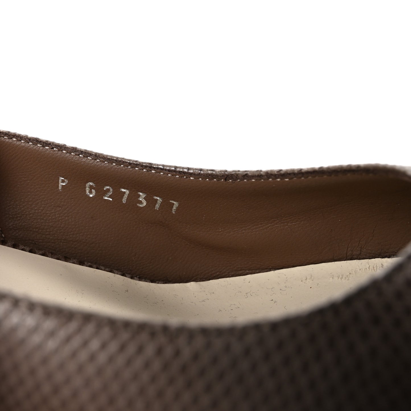 Lizard Grosgrain Cap Toe CC Slingback Sandals 40 Taupe