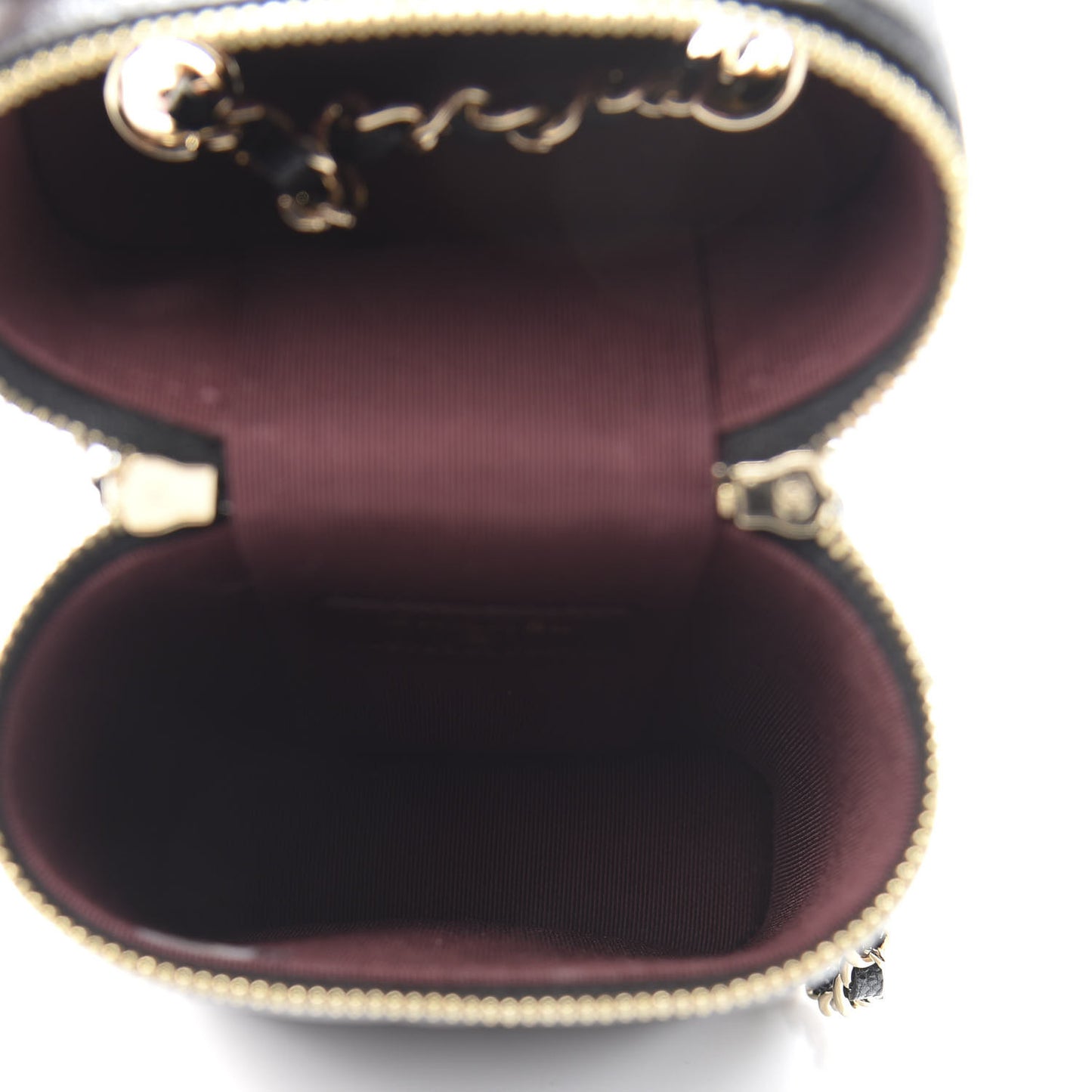 Caviar Quilted Phone Holder With Chain Black