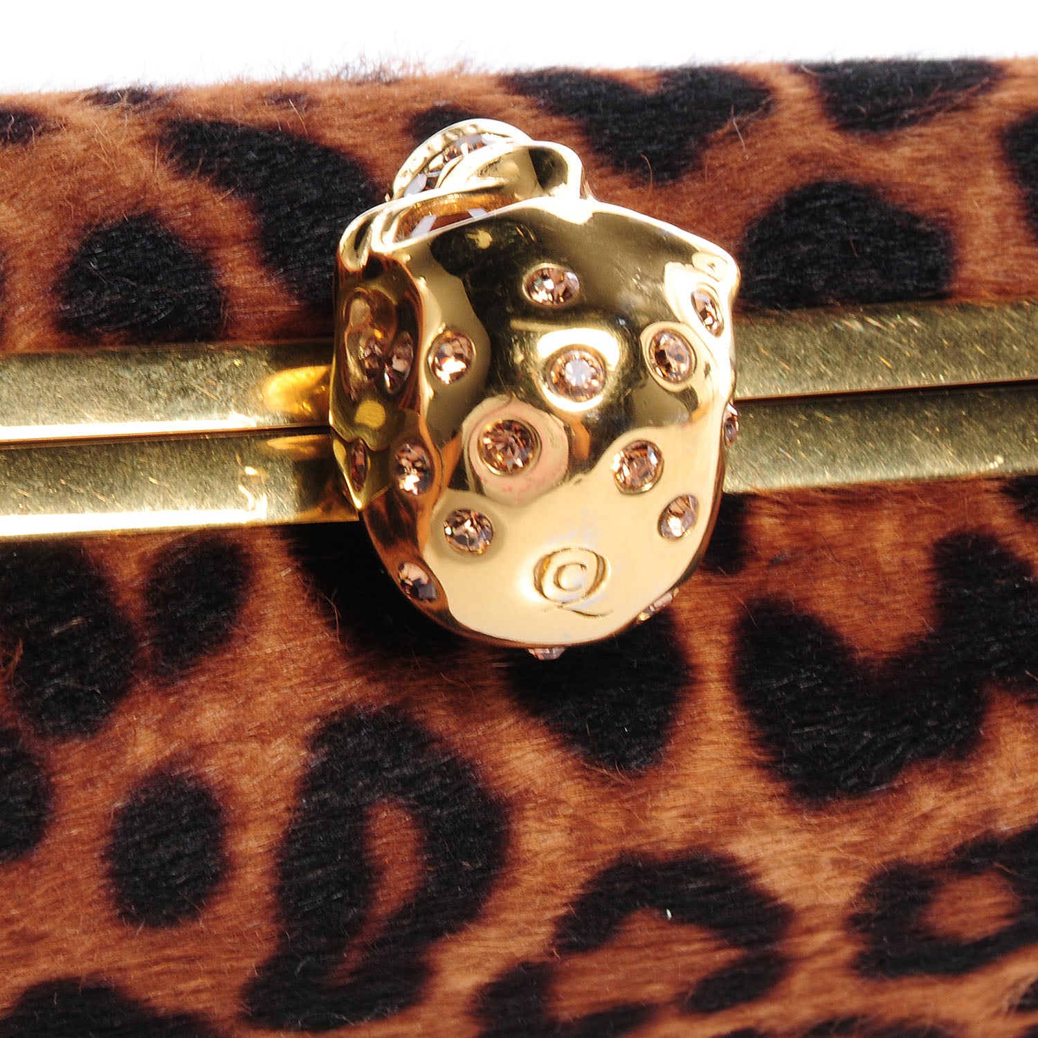 Alexander McQueen Leopard Print Calf Hair Box Clutch 6 of 10