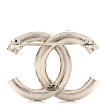 Chanel Crystal CC Brooch Iridescent Silver 3 of 4