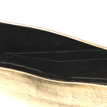 Saint Laurent Metallic Calfskin Monogram Large Belle De Jour Clutch Gold 5 of 10