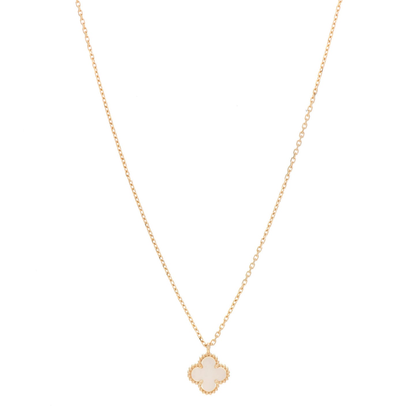 18K Yellow Gold Mother of Pearl Sweet Alhambra Pendant Necklace