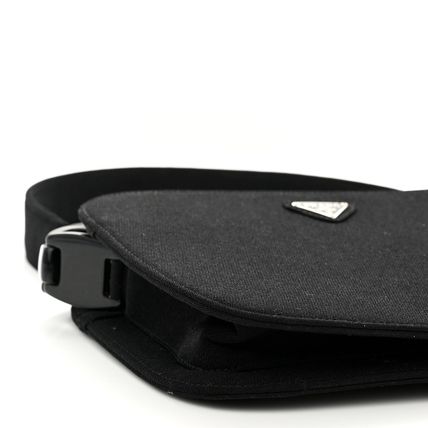 Fabric Structured Shoulder Bag Black