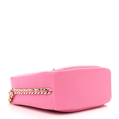 Chanel Goatskin Stitched Casual Trip North South Camera Case Pink 4 of 10