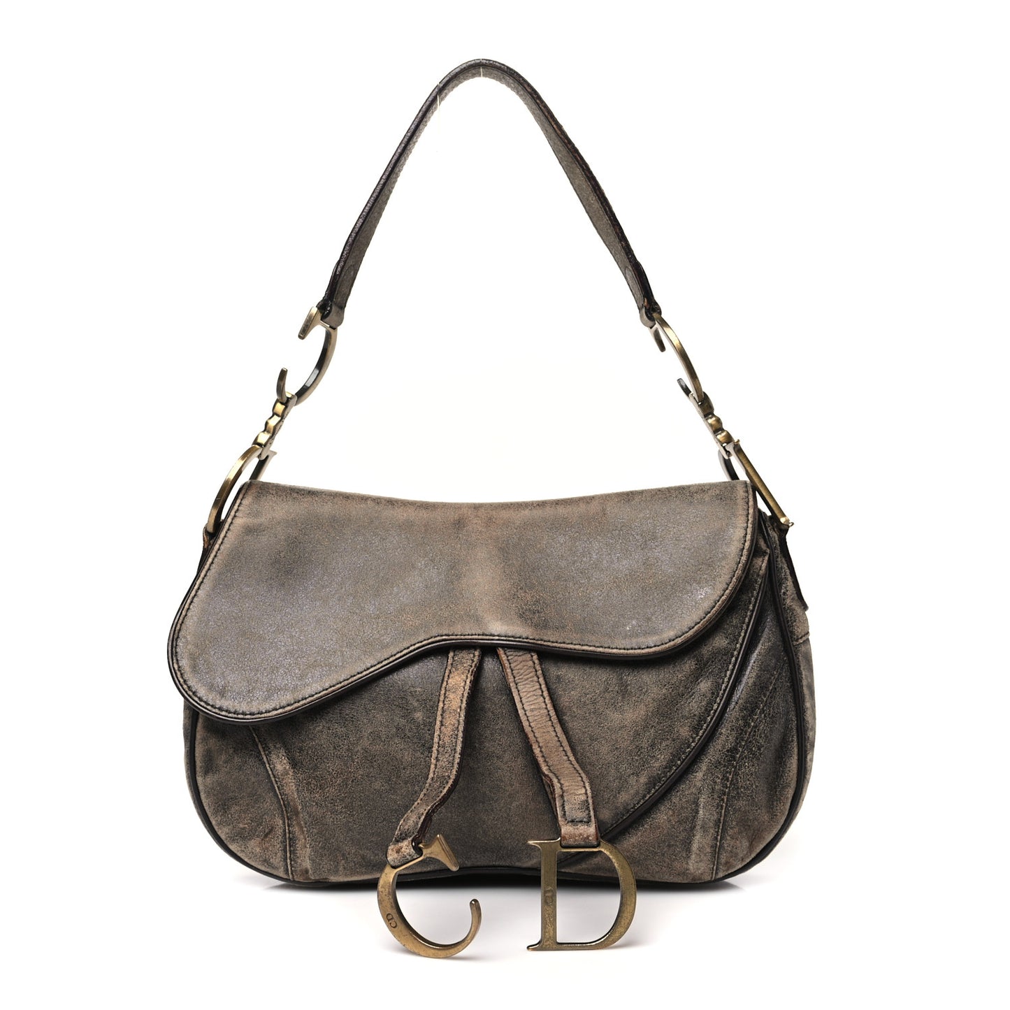 Calfskin Double Saddle Bag Brown