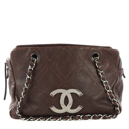 Chanel Calfskin Small Diamond Stitch Tote Brown 1 of 7