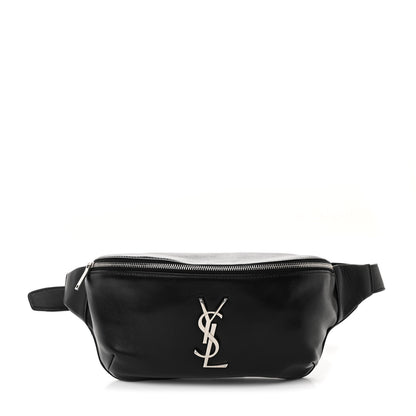 Saint Laurent Lambskin Monogram Belt Bag Black 1 of 10