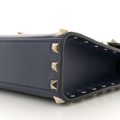 Valentino Garavani Vitello Medium Rockstud Flip Lock Crossbody Bag Pure Blue 9 of 11