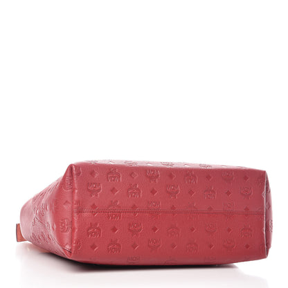 MCM Grained Calfskin Large Hobo Ruby Tan 4 of 12
