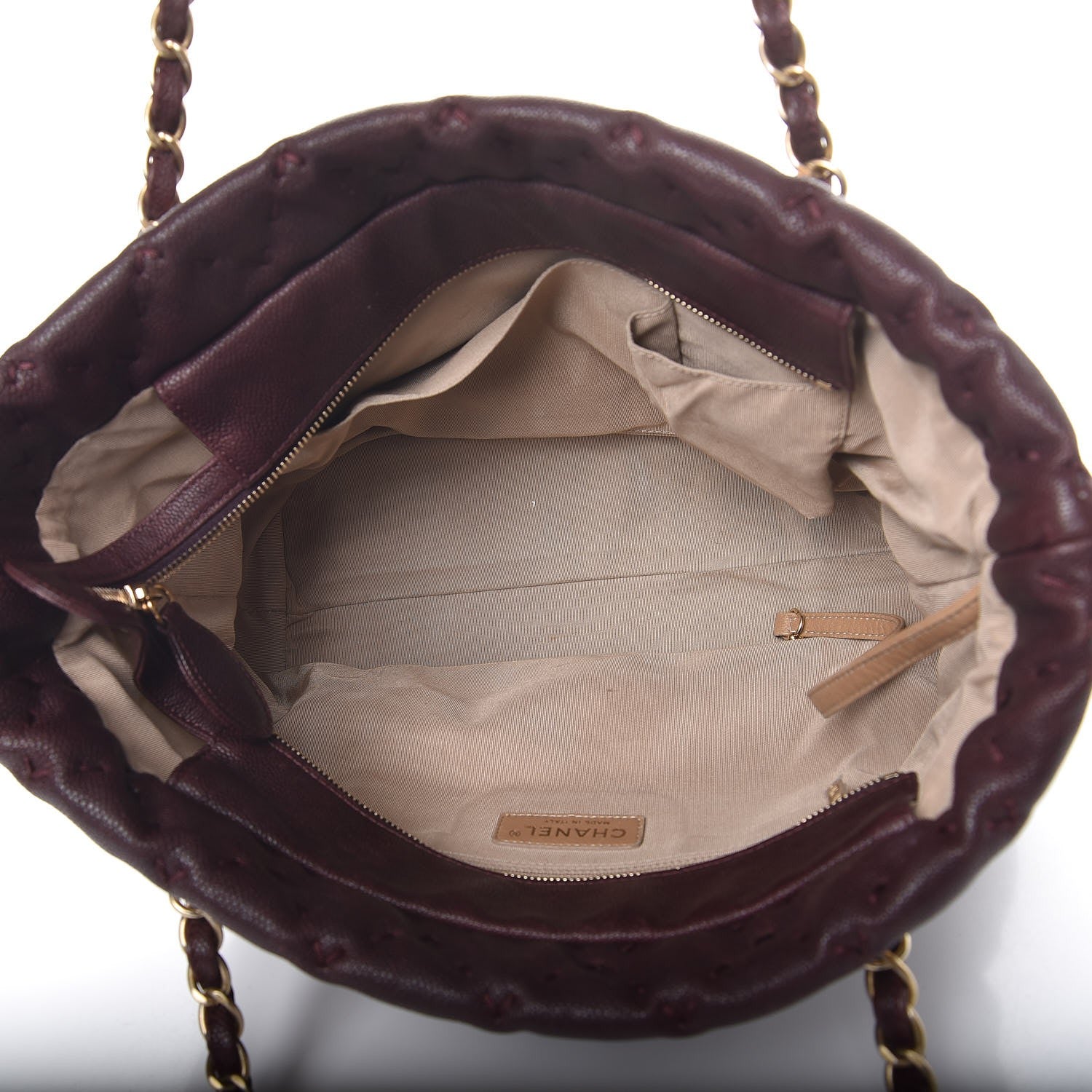 Chanel Caviar Stitched Tote Burgundy 5 of 13