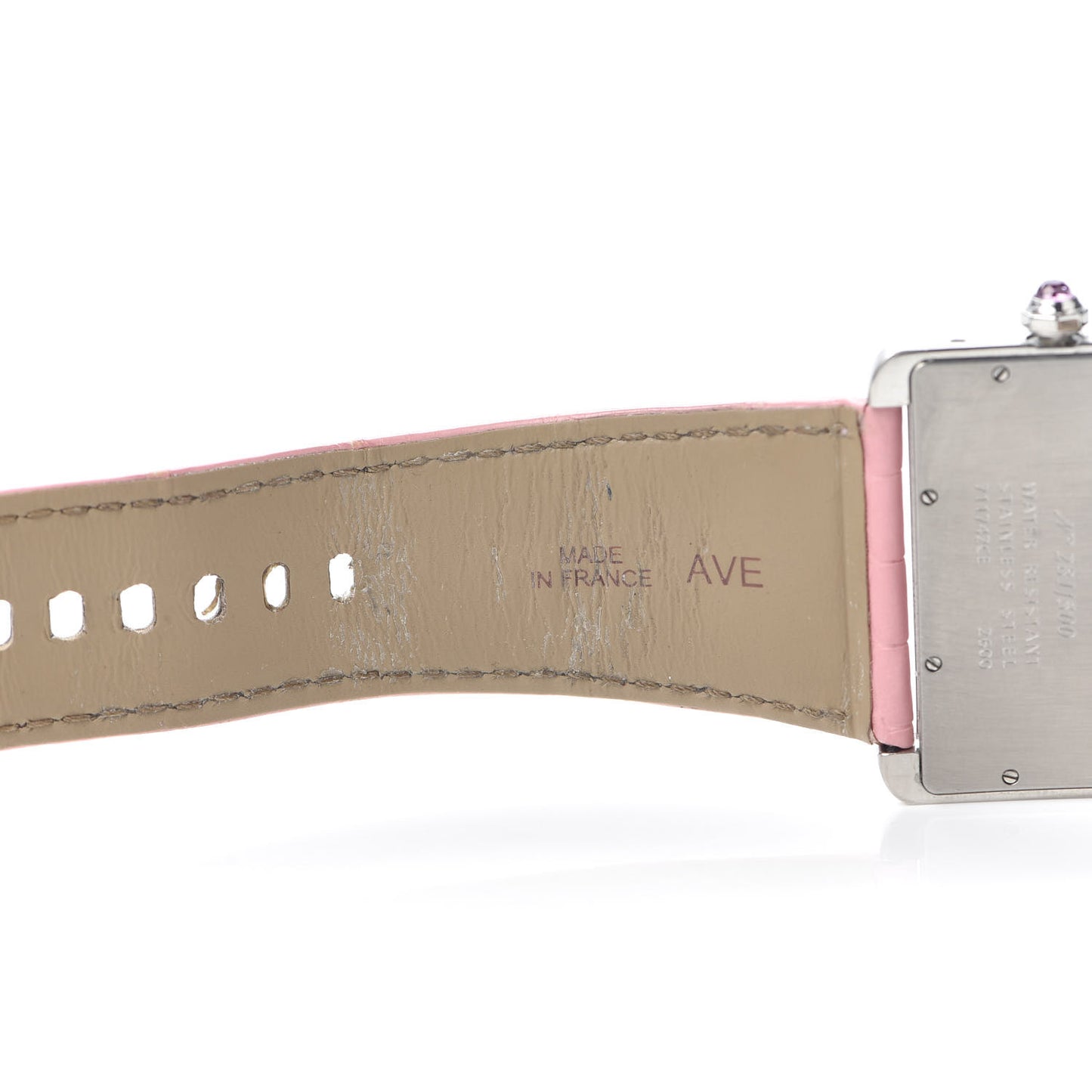 Stainless Steel Crocodile Mother of Pearl 38mm Tank Divan Quartz Watch Pink