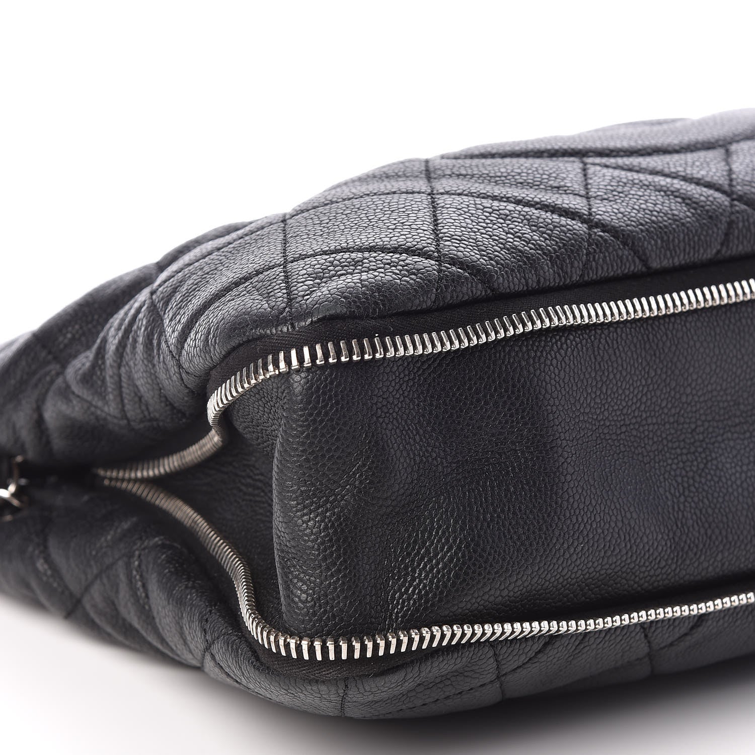 Chanel Caviar Quilted Expandable Zip Shoulder Bag Black 10 of 11