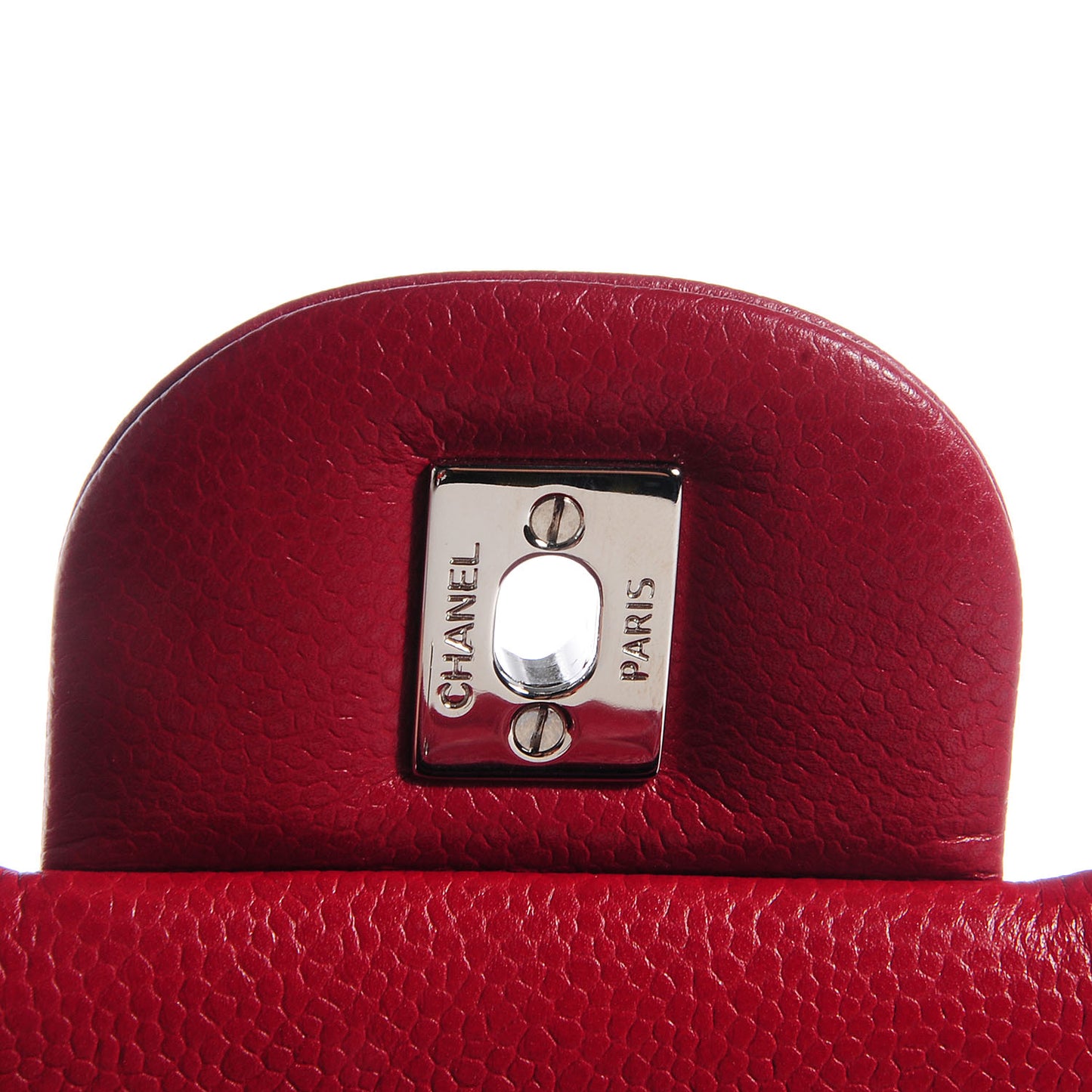 Caviar Jumbo Double Flap Dark Red