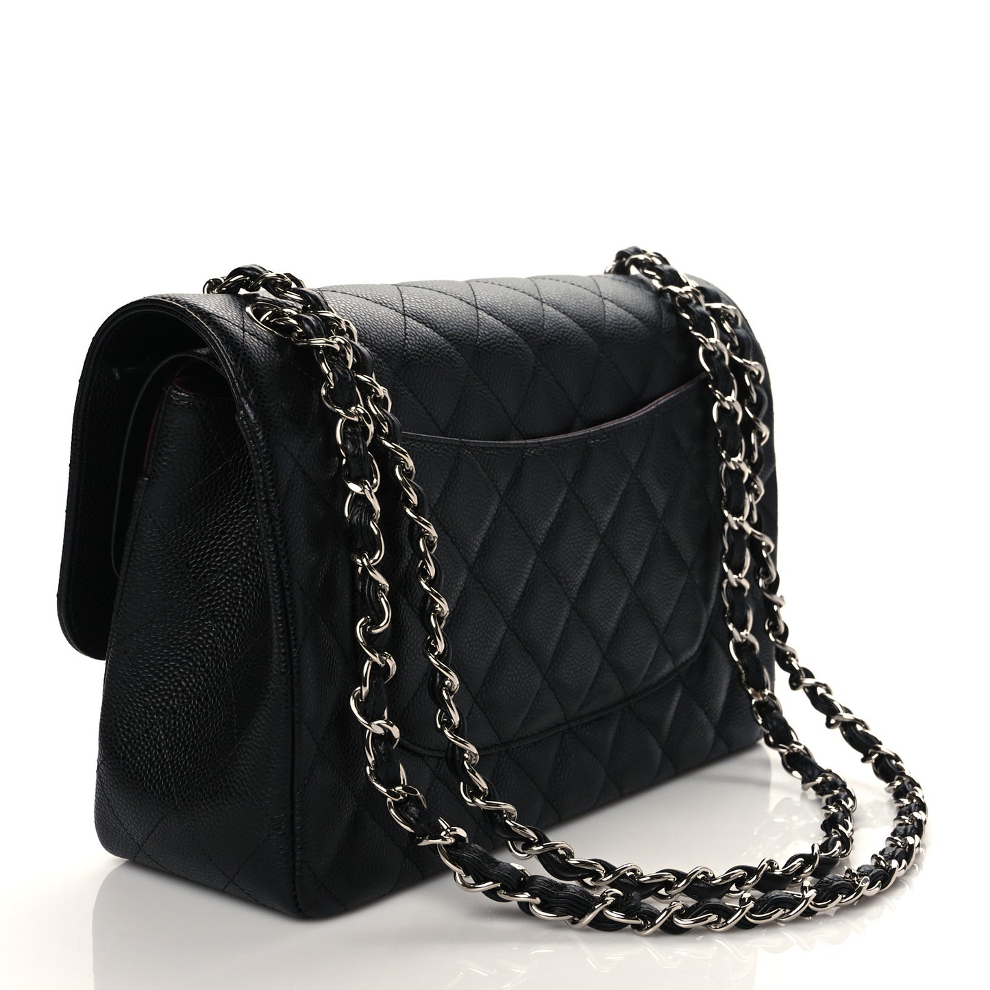 Caviar Quilted Jumbo Double Flap Black