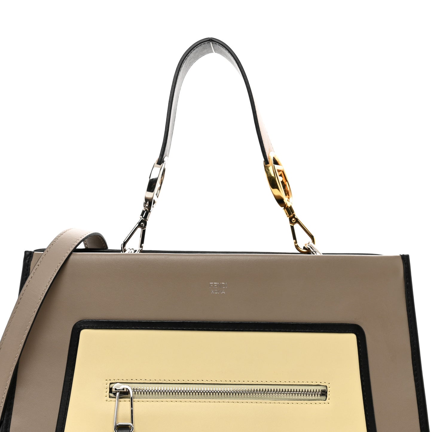 Vitello Century F is Fendi Regular Runaway Satchel Tortora Burro Multicolor