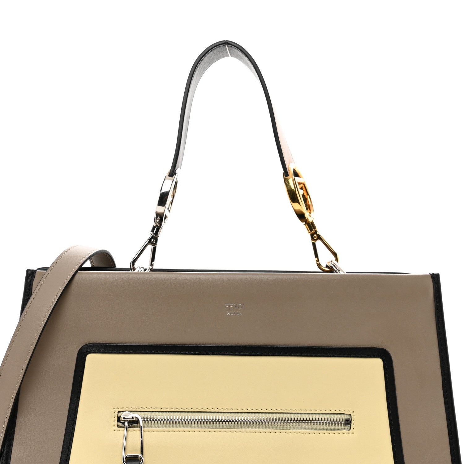 Fendi Vitello Century F is Fendi Regular Runaway Satchel Tortora Burro Multicolor 5 of 9