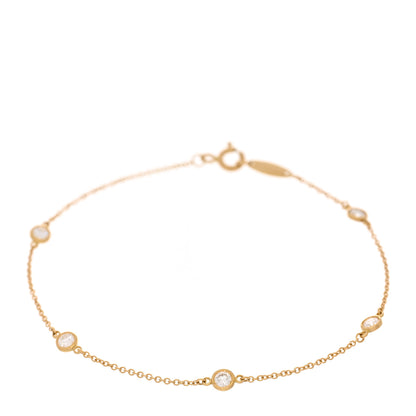 Tiffany 18K Yellow Gold Diamond .32ctw Elsa Peretti Diamonds by the Yard Station Bracelet 1 of 4