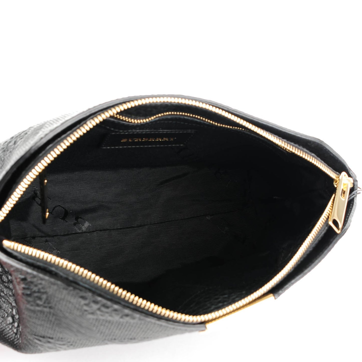 Signature Grain Calfskin Check Embossed Small Chichester Crossbody Clutch Bag Black