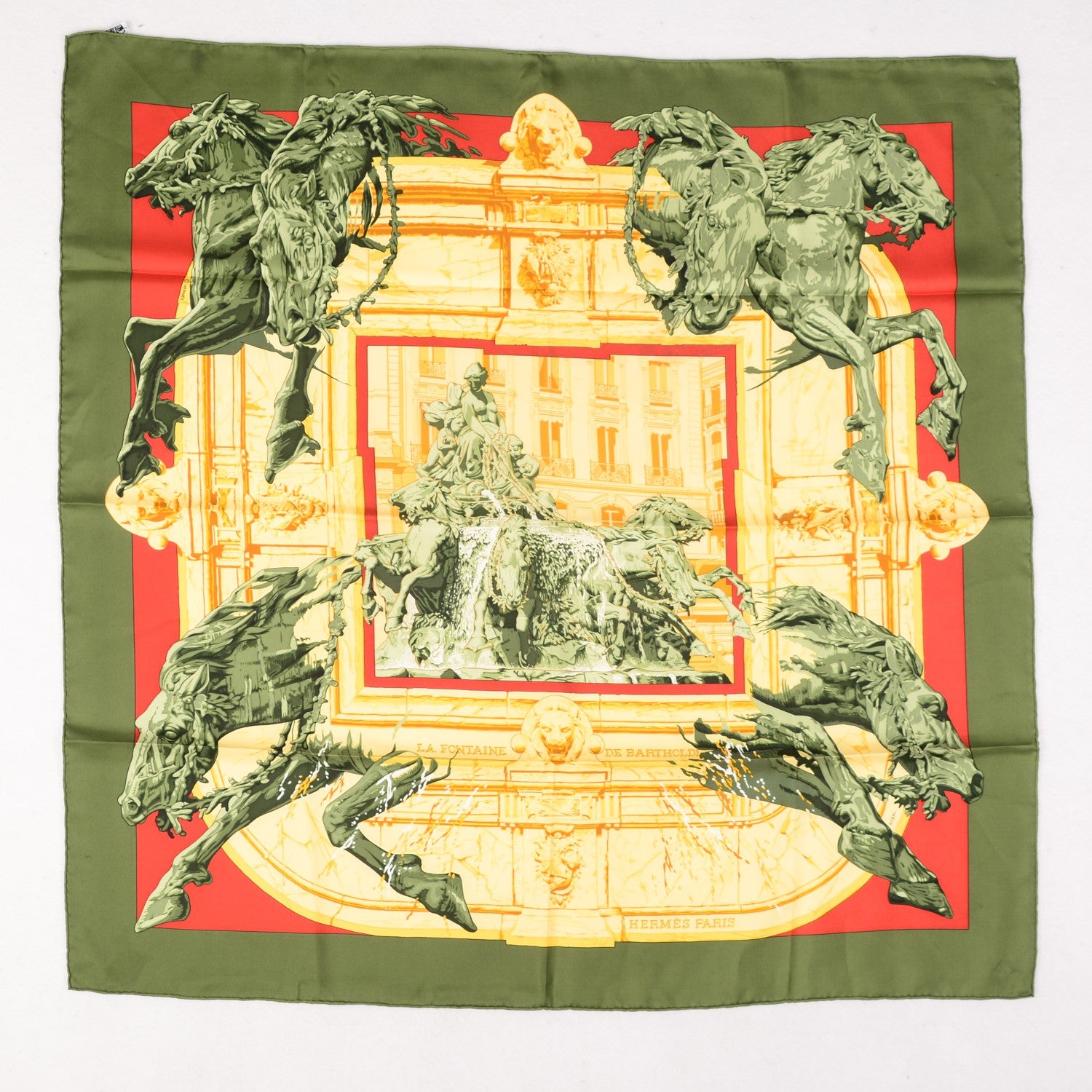 Hermes Silk La Fontaine De Bartholdi Scarf 90 2 of 7
