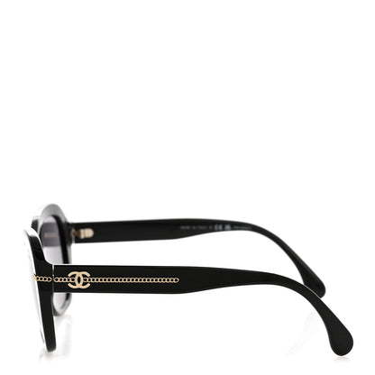 Chanel Acetate Polarized CC Butterfly Sunglasses 5510 Black 3 of 8