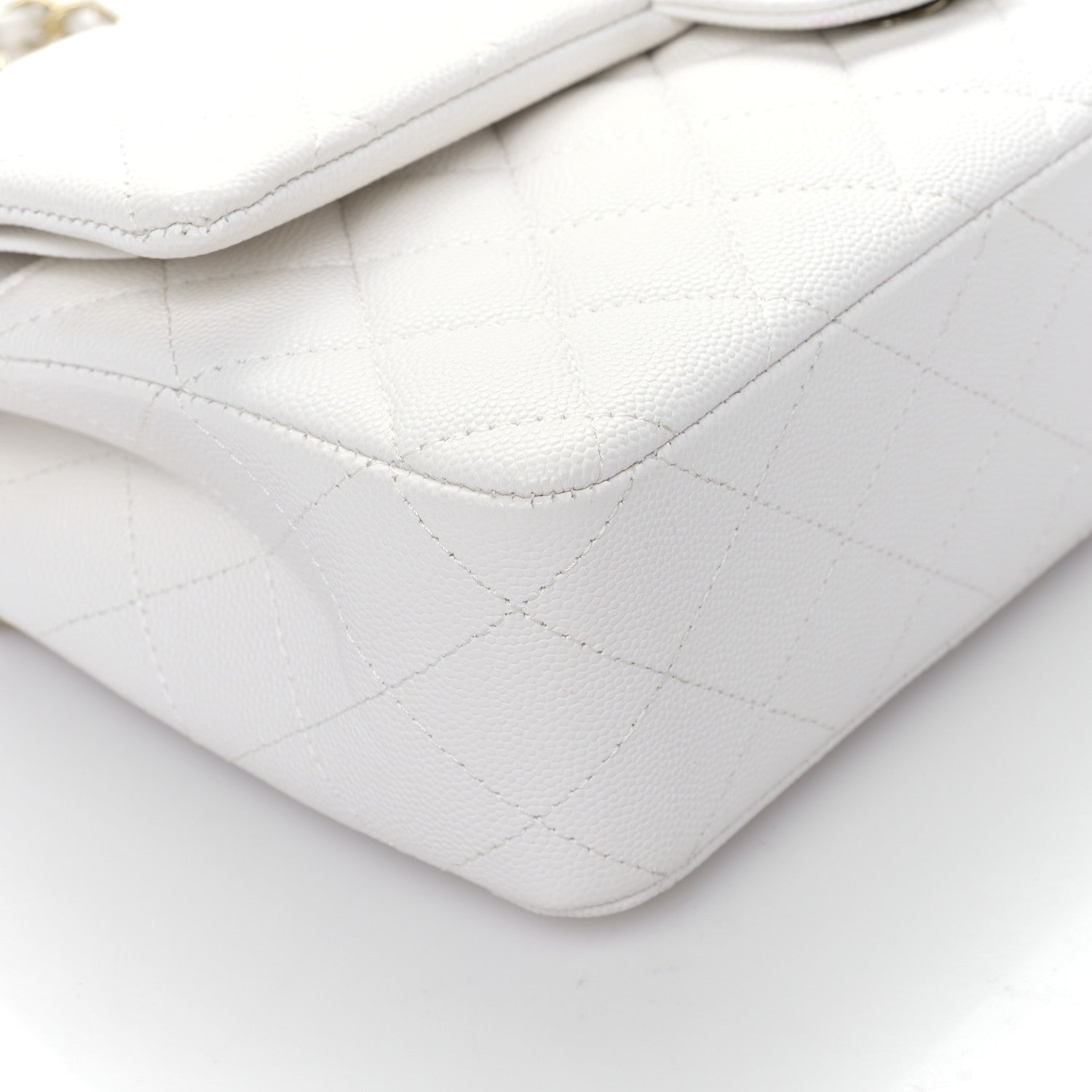 Chanel Caviar Quilted Medium Double Flap White 8 of 9