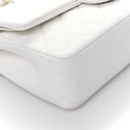 Chanel Caviar Quilted Medium Double Flap White 8 of 9